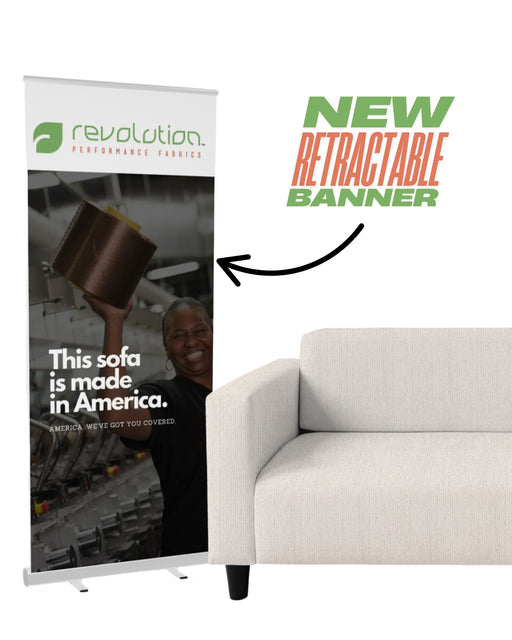 Retractable Banner | America, We've Got You Covered - - Revolution Upholstery Fabric